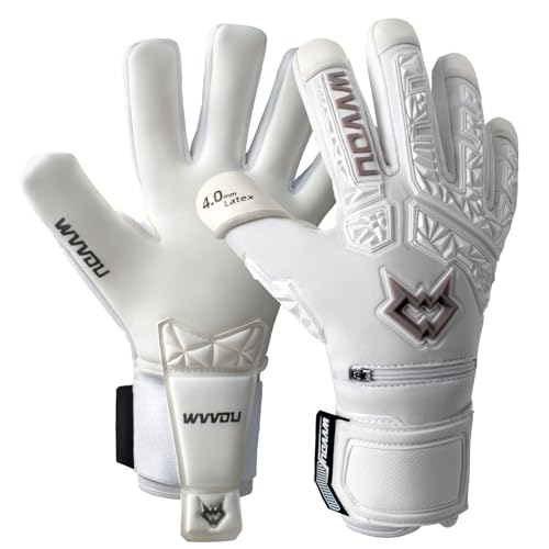WVVOU Soccer Goalie Gloves for Adults and Youth High Performance Goalkeeper Gloves with 5 Detachable Finger Saves Soccer Gloves with 4mm Sticky Latex Palm - Image 1
