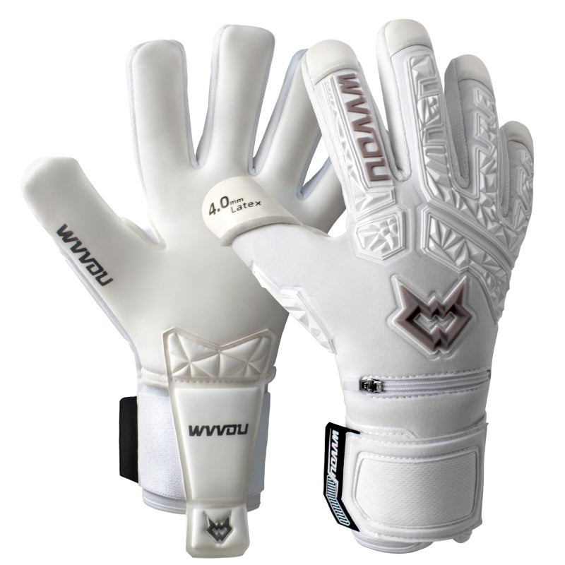 WVVOU Soccer Goalie Gloves for Adults and Youth High Performance Goalkeeper Gloves with 5 Detachable Finger Saves Soccer Gloves with 4mm Sticky Latex Palm - Image 2
