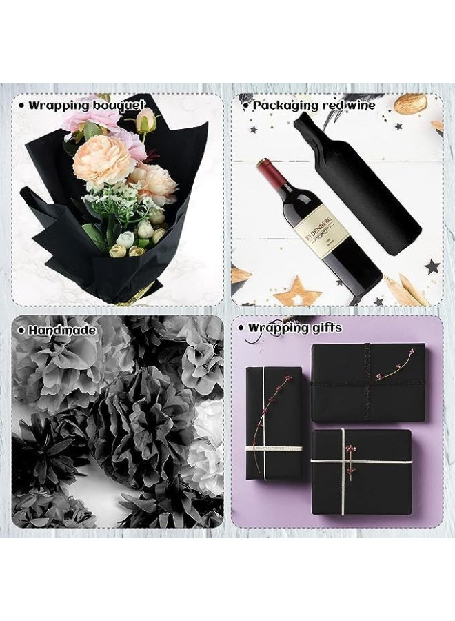 ECVV 50 Sheets Black Tissue Paper Gift Wrap Paper Bulk Art Tissue Gift Wrapping Accessory Paper for Graduation Birthday | Wedding | Holiday |  Party Decor | (50 * 70cm) - Image 3