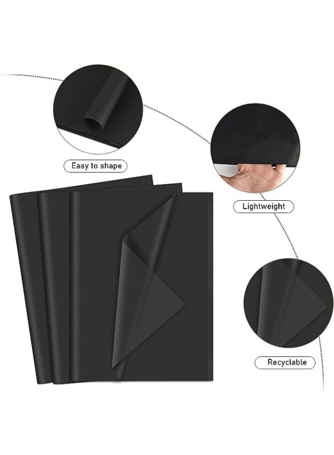 ECVV 50 Sheets Black Tissue Paper Gift Wrap Paper Bulk Art Tissue Gift Wrapping Accessory Paper for Graduation Birthday | Wedding | Holiday |  Party Decor | (50 * 70cm) - Image 2