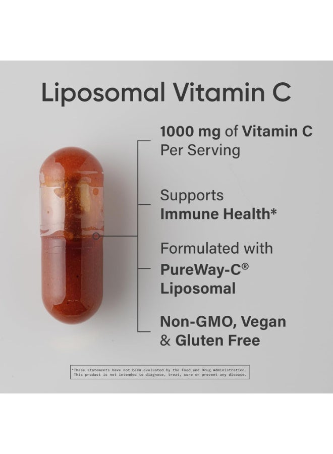 SPORTS RESEARCH High Potency Liposomal Vitamin  C Supplement 1000 mg 180 Liquid Veggie Capsules - Image 2