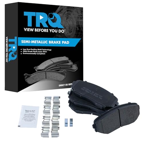 TRQ وسادات الفرامل الأمامية TRQ شبه معدنية متوافقة مع فورد إيدج 2007-2014 لينكولن MKX 2007-2015 مازدا CX-5 2019 CX-7 2007-2012 CX-9 2007-2021 - Image 2