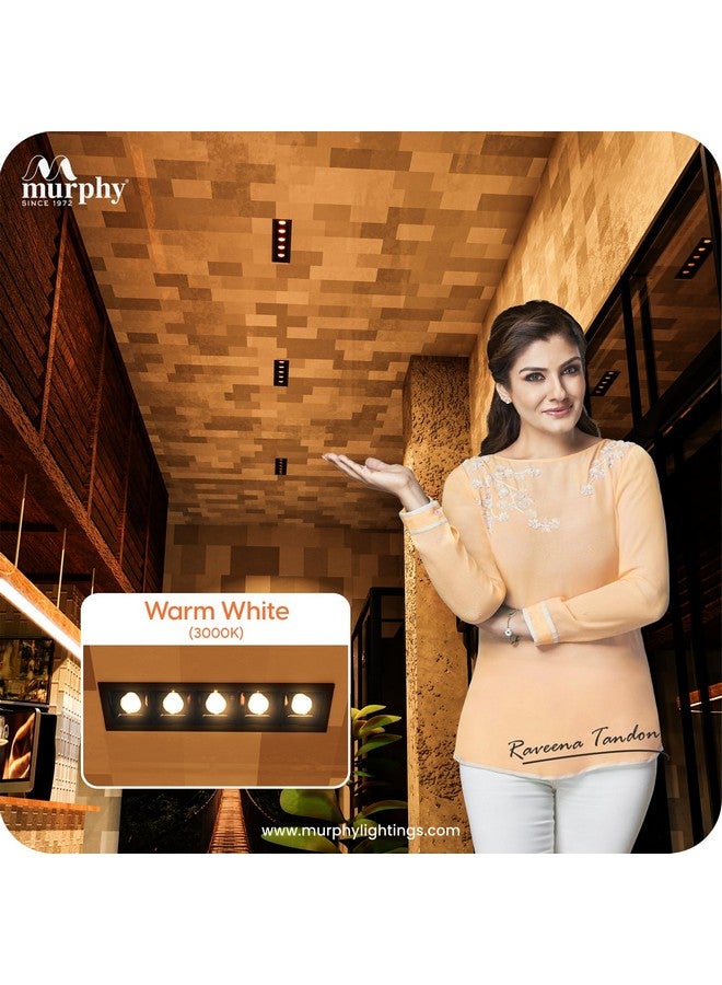 Murphy 10W Black Finish Square Laser LED Ceiling COB Spot, Focus, Down Ceiling Light, Ceiling Pop Light (Warm White, Pack of 10), with 2 Years Warranty - Image 5