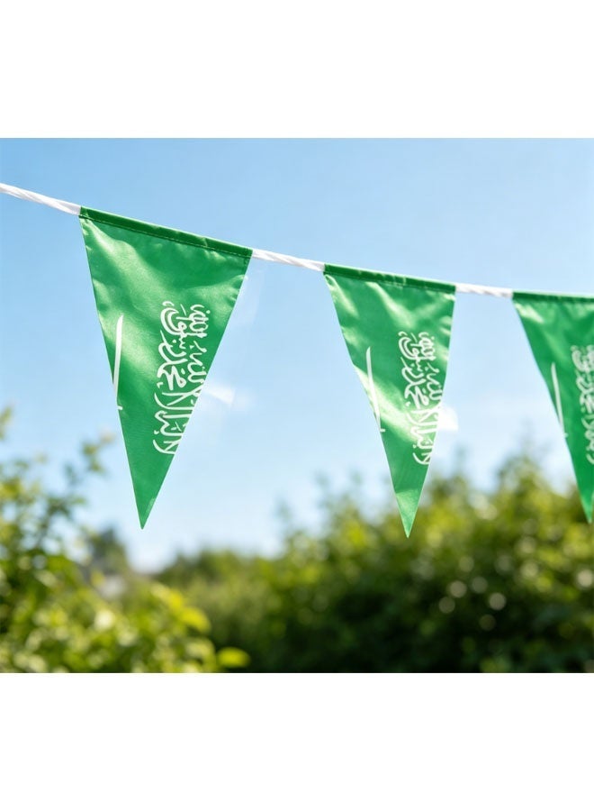 Ailily Saudi Arabia National Day Triangle Bunting Flags, 25Pcs KSA Pennant Banner 20*28CM for Home Street Party Holiday Decor  Bar Party Decor - Image 4