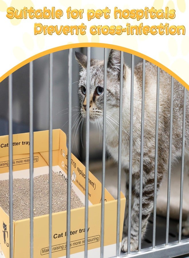 Maxcheck 5 Pcs Disposable cat Litter Box 14.96 x 11.4 x 4.7 Inch Disposable Litter Boxes for Cats, Double Layer Foldable Paper prefilled Portable Tray for Cats, Small Kitty Pets Animals Travel Needs - Image 4