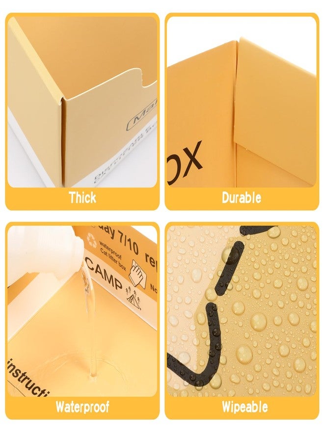 Maxcheck 5 Pcs Disposable cat Litter Box 14.96 x 11.4 x 4.7 Inch Disposable Litter Boxes for Cats, Double Layer Foldable Paper prefilled Portable Tray for Cats, Small Kitty Pets Animals Travel Needs - Image 5