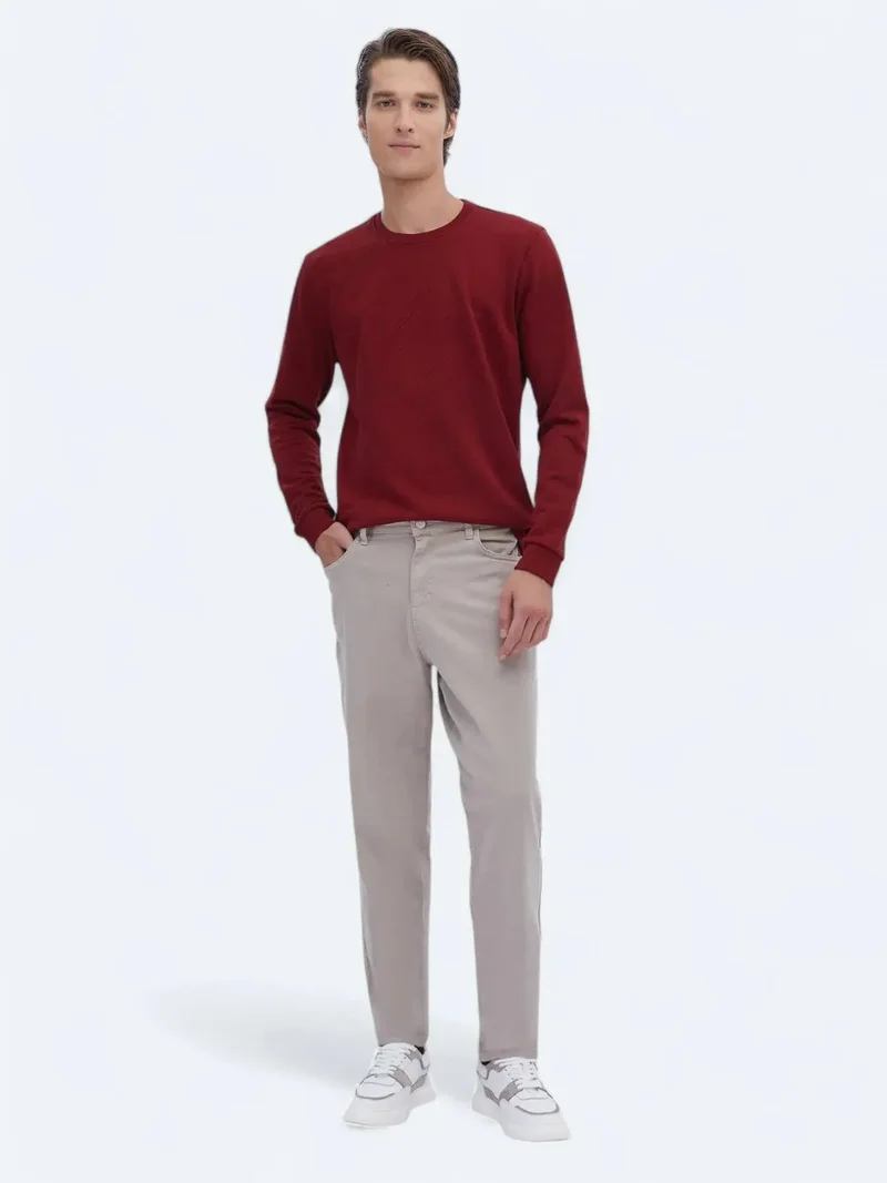 كيب بنطال قطني بيج بقصة جزرية مريحة