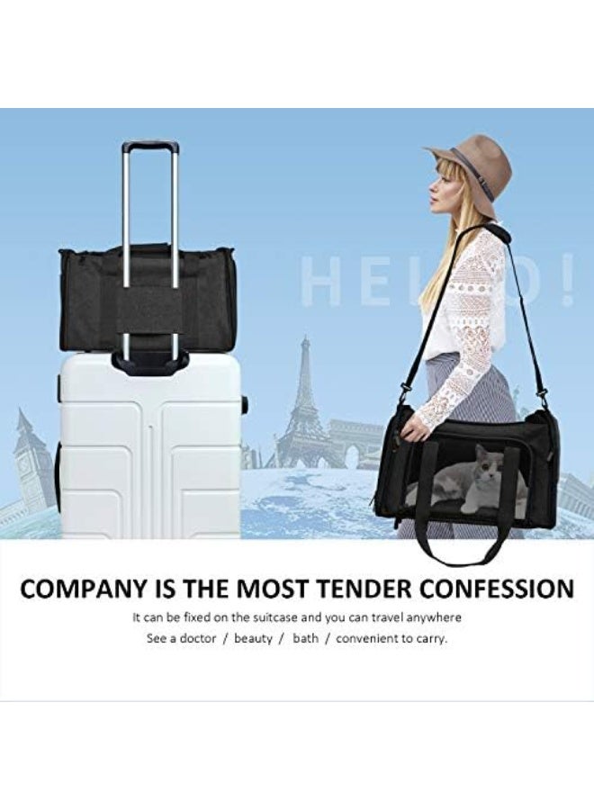 Queens Medium Cat Carrier for Cats & Small Dogs up to 7 kg, Soft Sided Foldable Pet Travel Carrier 44×28×28 cm with Mesh Ventilation, Waterproof Base & Shoulder Strap - Image 5