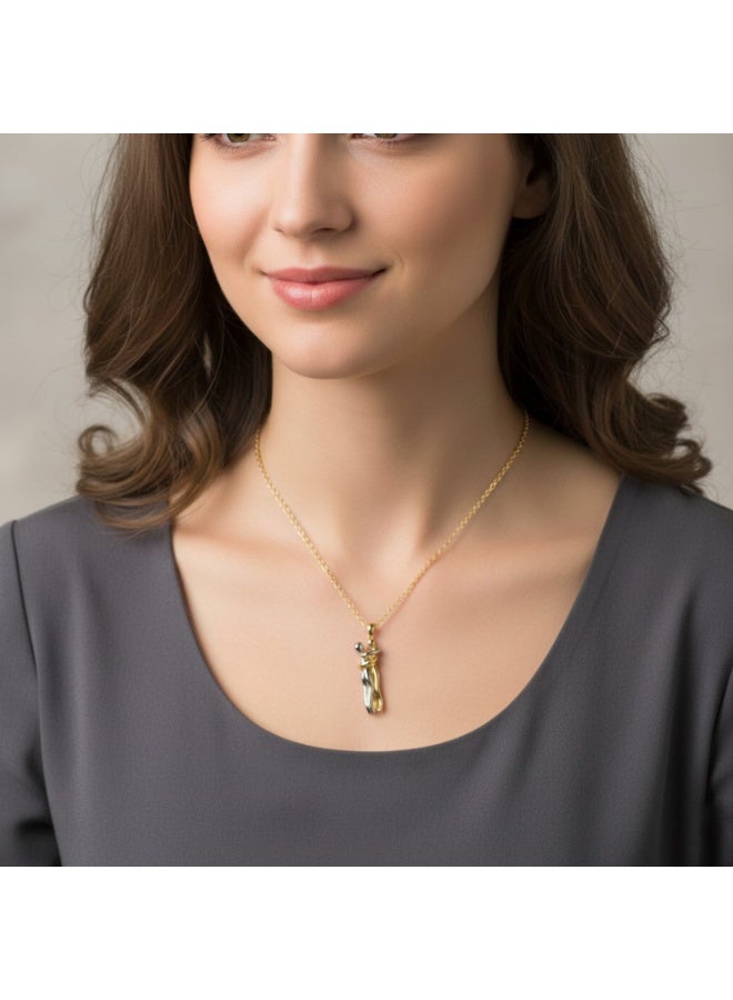 جوليا ستور قلادة عناق حنون من الفولاذ المقاوم للصدأ مطلية بالذهب عيار 18 قيراطًا، هدية مثالية للأزواج. قلادة سلسلة عناق تحكي قصة عاشقين. قلادة عناق رومانسية، هدية مجوهرات مميزة للرجال والنساء. - Image 4