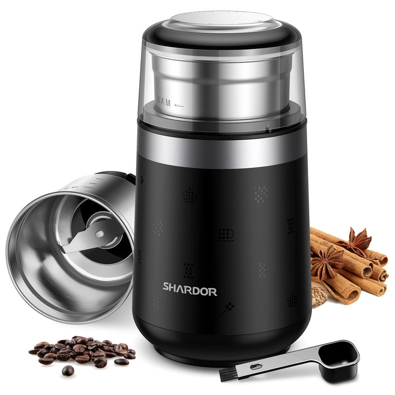 SHARDOR Super Silent Coffee Grinder Herb Spice Electric Coffee Bean Espresso Grinder with 1 Removable Stainless Steel Bowl