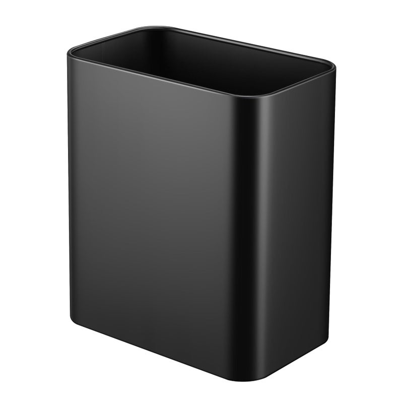 TIPGO Small Metal Trash Can, 2.1 Gallon Slim Trash Can for Bathroom, Wastebasket Garbage Bin for Bedroom, Office, Kitchen, Under Sink (Matte Black) - Image 1
