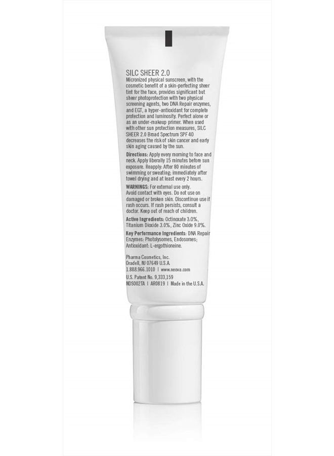 NEOVA سمارت سكينكير سيلك شير 2.0 واقي شمس ملون 2.5 أونصة سائلة | طيف واسع SPF 40 | مقاومة للماء حتى 80 دقيقة | خالي من الزيوت والعطور | لجميع أنواع البشرة - Image 2