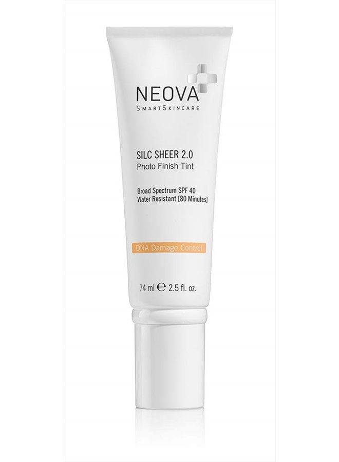NEOVA سمارت سكينكير سيلك شير 2.0 واقي شمس ملون 2.5 أونصة سائلة | طيف واسع SPF 40 | مقاومة للماء حتى 80 دقيقة | خالي من الزيوت والعطور | لجميع أنواع البشرة - Image 1