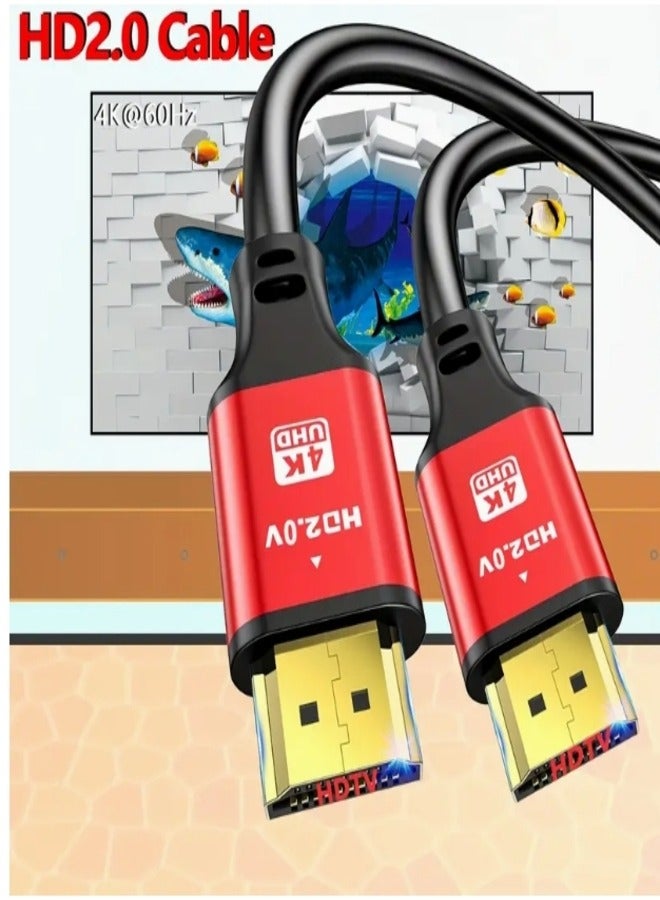 كابل HDMI فائق السرعة 4K 2.0 بطول 10 أمتار - يدعم HDMI 2.0 4K ذكر إلى ذكر بطول 10 أمتار بدقة 4K عند 60 هرتز، و4K عند 120 هرتز، و2K عند 240 هرتز، و1080 بكسل عند 240 هرتز، و48 جيجابت في الثانية، وثلاثي الأبعاد، وHDR، وHDCP، وeARC، وDolby - كابل HDMI فائق السرعة لأجهزة الكمبيوتر المحمولة والكمبيوتر والشاشات وأجهزة العرض والتلفزيون وبلايستيشن 4 وبلايستيشن 5 وإكس بوكس ​​وسويتش وأجهزة التلفزيون عالية الدقة - Image 2