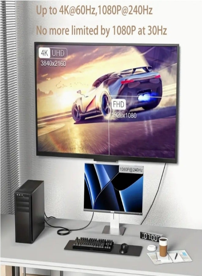 كابل HDMI فائق السرعة 4K 2.0 بطول 10 أمتار - يدعم HDMI 2.0 4K ذكر إلى ذكر بطول 10 أمتار بدقة 4K عند 60 هرتز، و4K عند 120 هرتز، و2K عند 240 هرتز، و1080 بكسل عند 240 هرتز، و48 جيجابت في الثانية، وثلاثي الأبعاد، وHDR، وHDCP، وeARC، وDolby - كابل HDMI فائق السرعة لأجهزة الكمبيوتر المحمولة والكمبيوتر والشاشات وأجهزة العرض والتلفزيون وبلايستيشن 4 وبلايستيشن 5 وإكس بوكس ​​وسويتش وأجهزة التلفزيون عالية الدقة - Image 4
