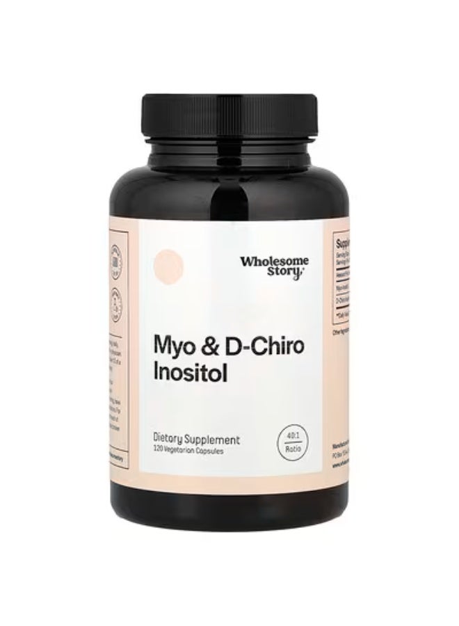 Wholesome Story Myo & D-Chiro Inositol, 120 Vegetarian Capsules for Hormonal Balance - Image 1