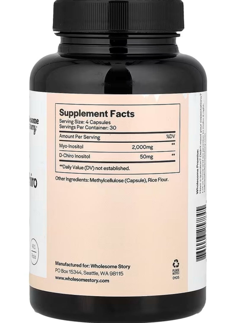 Wholesome Story Myo & D-Chiro Inositol, 120 Vegetarian Capsules for Hormonal Balance - Image 2