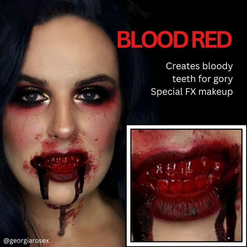 Mehron Makeup Tooth FX Blood Red Special Effects Tooth Paint with Brush - Image 3