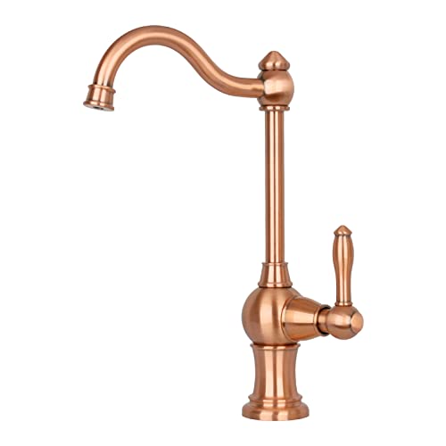 Akicon Kitchen Water Filter Faucet Brass Body 100 LeadFree Drinking Water Faucet Fits Most Reverse Osmosis Units or Filtration System NonAir Gap Cold Water Only Copper