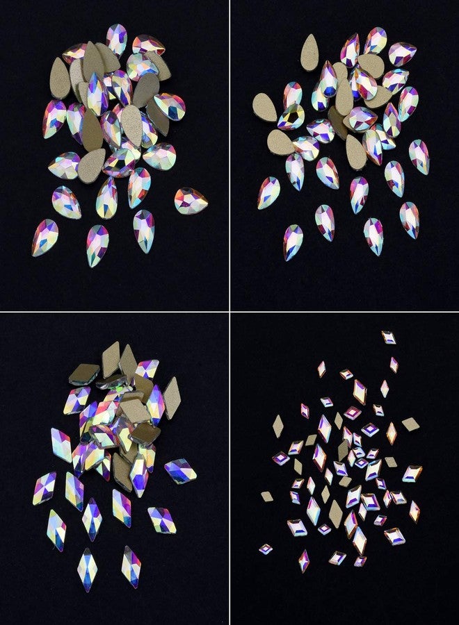 Tisslan 240pcs Popular 12 Styles Flatback Crystals Mix Sizes Multi Shapes Glass Crystal AB Rhinestones for Nail Art Craft 3D Decorations Flat Back Stones Gems Set Box - Image 5