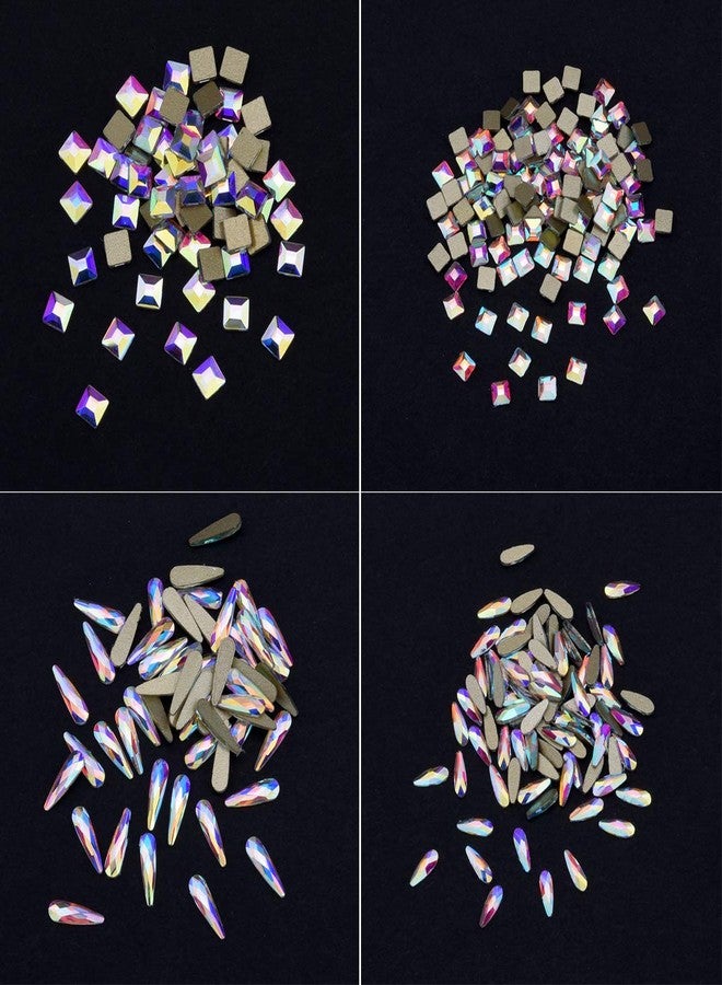 Tisslan 240pcs Popular 12 Styles Flatback Crystals Mix Sizes Multi Shapes Glass Crystal AB Rhinestones for Nail Art Craft 3D Decorations Flat Back Stones Gems Set Box - Image 4