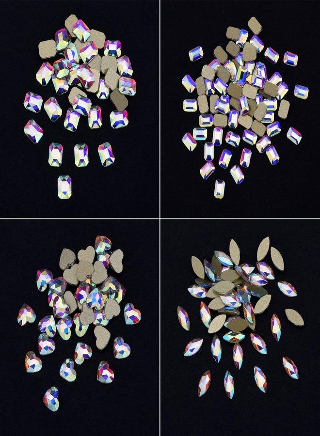 Tisslan 240pcs Popular 12 Styles Flatback Crystals Mix Sizes Multi Shapes Glass Crystal AB Rhinestones for Nail Art Craft 3D Decorations Flat Back Stones Gems Set Box - Image 3