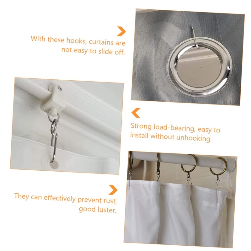 Heavy Duty Silver Shower Curtain Hooks 120pcs For Wall Drapes Easy Install - Image 4