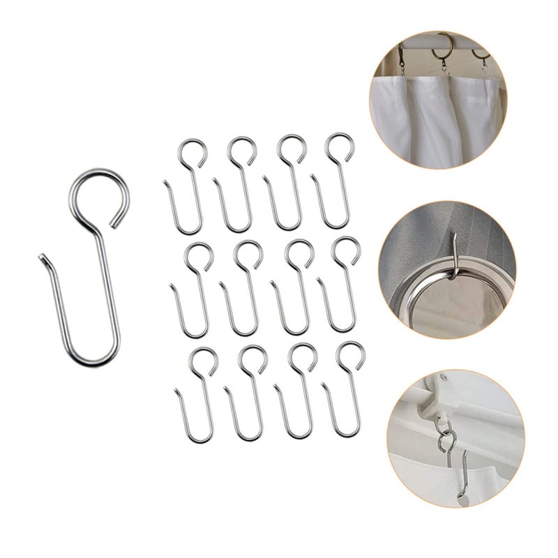 Heavy Duty Silver Shower Curtain Hooks 120pcs For Wall Drapes Easy Install - Image 3