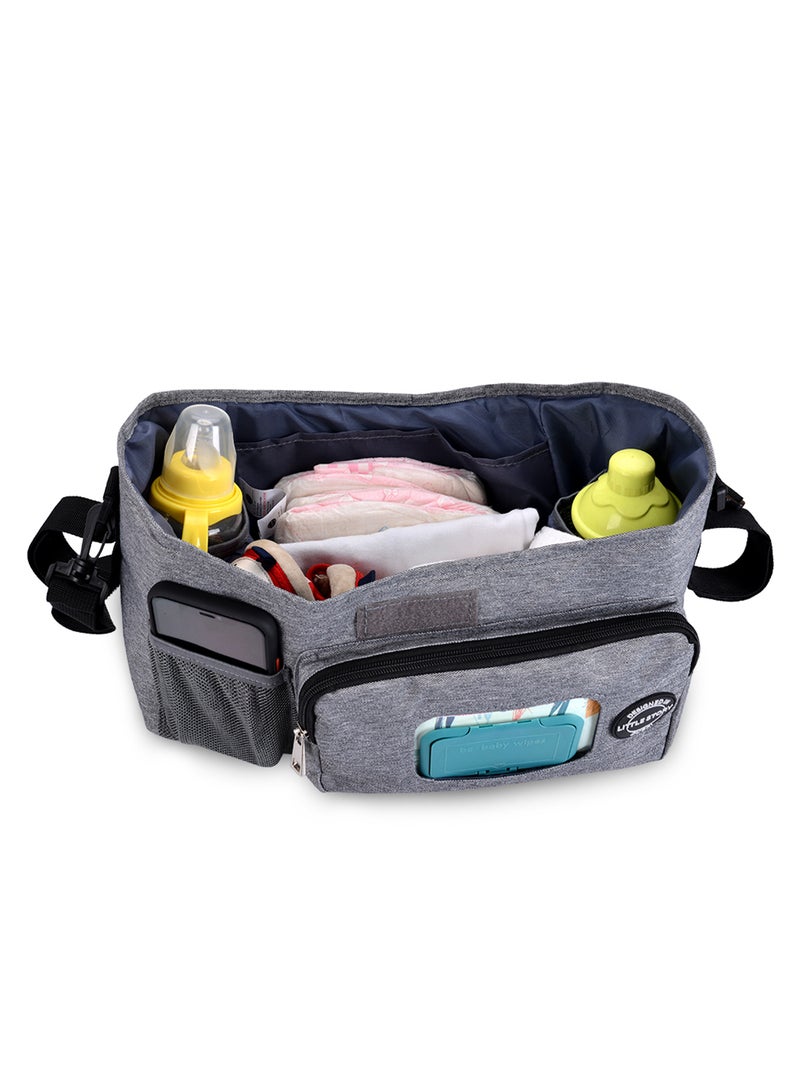 Little Story Stroller Diaper Organizer Bag - Grey - Image 5