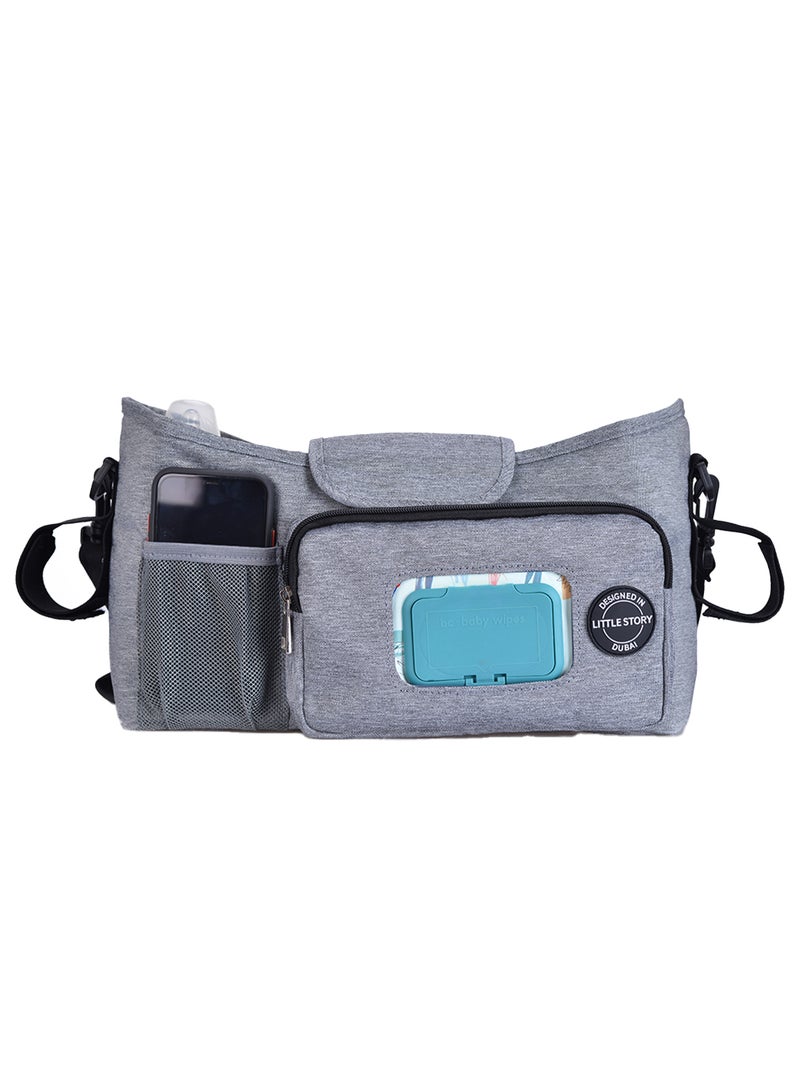 Little Story Stroller Diaper Organizer Bag - Grey - Image 2