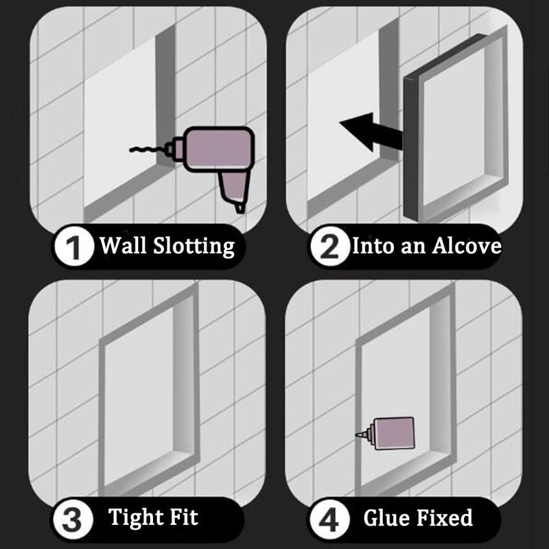 Stainless Steel Shower Nich, Waterproof Storage Bathroom Wall Insert Shelves, Recessed Shower Niche for Living Room Kitchen Bedroom Bathroom,Gold-120x28x12.5cm/3.93x0.91x0.41ft - Image 5