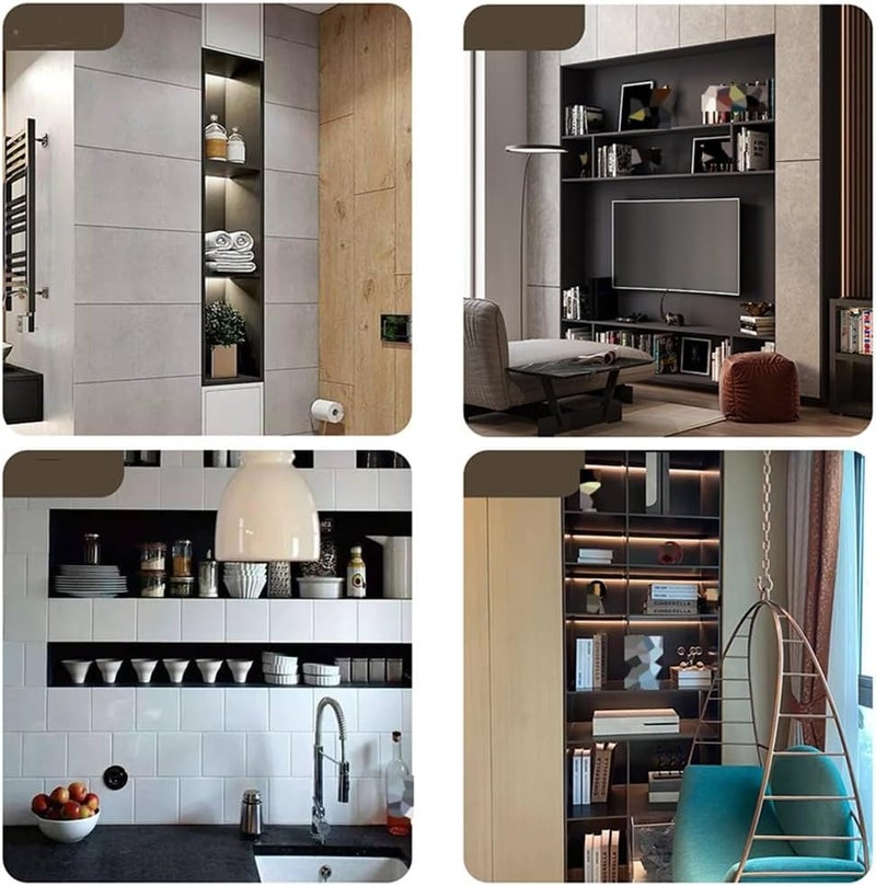 Stainless Steel Shower Nich, Waterproof Storage Bathroom Wall Insert Shelves, Recessed Shower Niche for Living Room Kitchen Bedroom Bathroom,Gold-120x28x12.5cm/3.93x0.91x0.41ft - Image 2