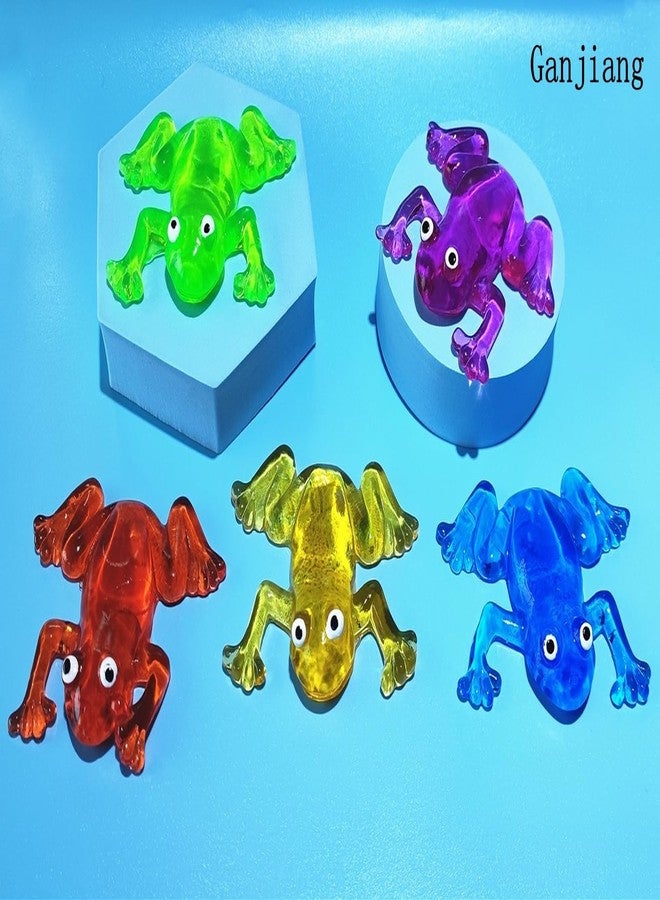 Ganjiang 5Pack Super Stretch Sticky Frog Mochi Squishy,Toy Animals,Goodie Bag Stuffers,Classroom Prizes,Birthday,Party Favors (Transparency Series) - Image 3