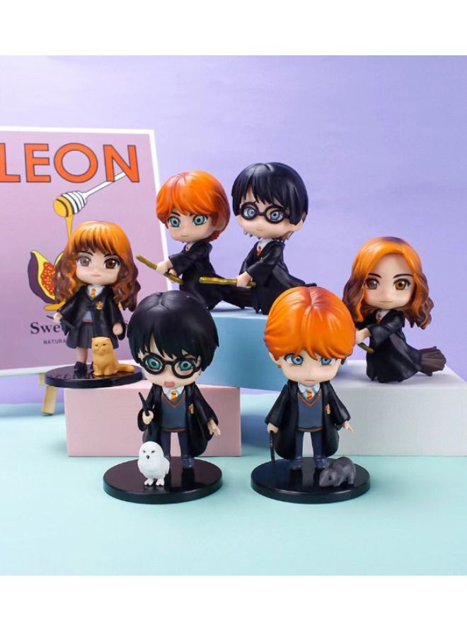 6-Piece Harry Potter Action Figures Sets, Anime Cartoon Small Figurines Toys, Collectible Ornaments for Birthday Holiday Party Favors Supplies, Cake Cupcake Toppers, Car, Micro Landscape 0.45kg - Image 2