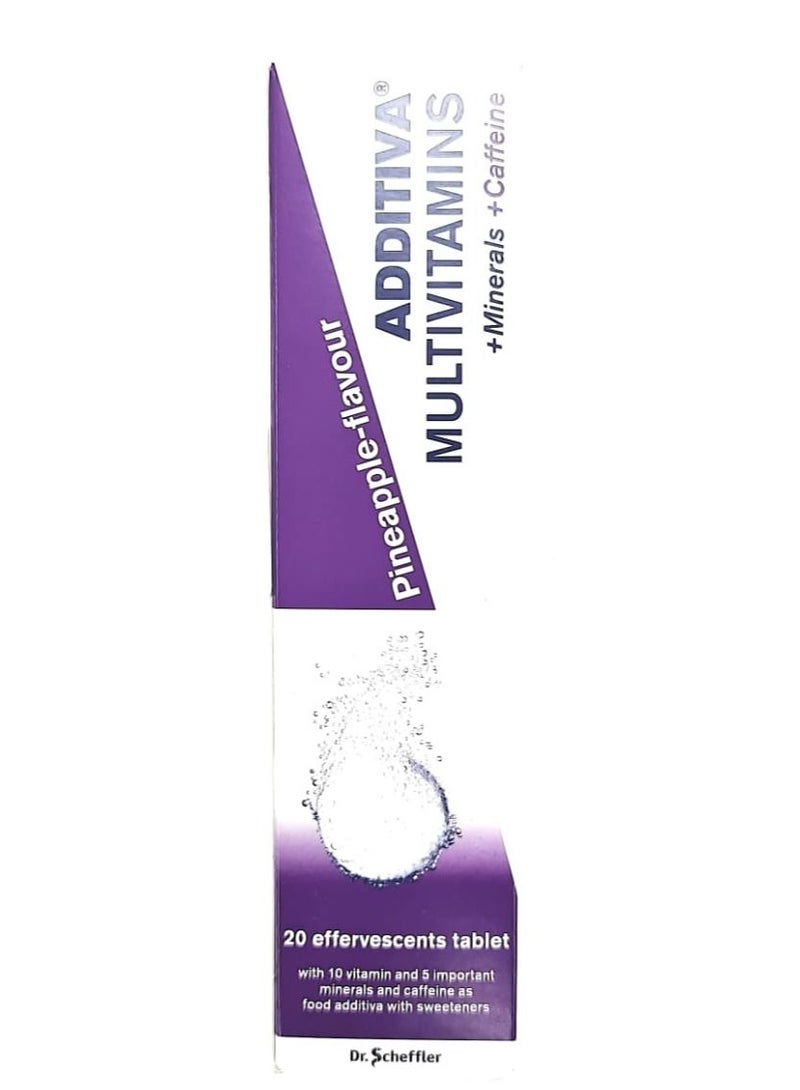 Multivitamins Caffeine Pineapple Flavored Effervescent - 20 Tablets