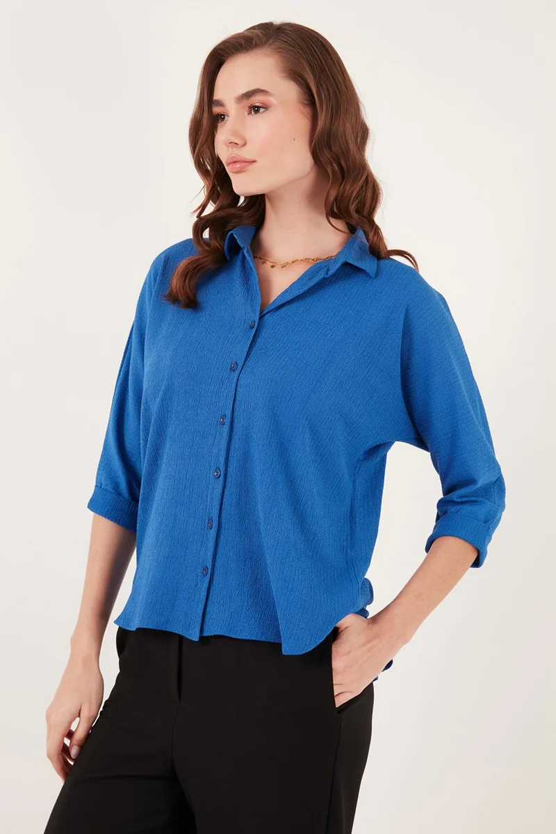 Lela Long Back Three Quarter Sleeve Shirt Women's Shirt 5865596