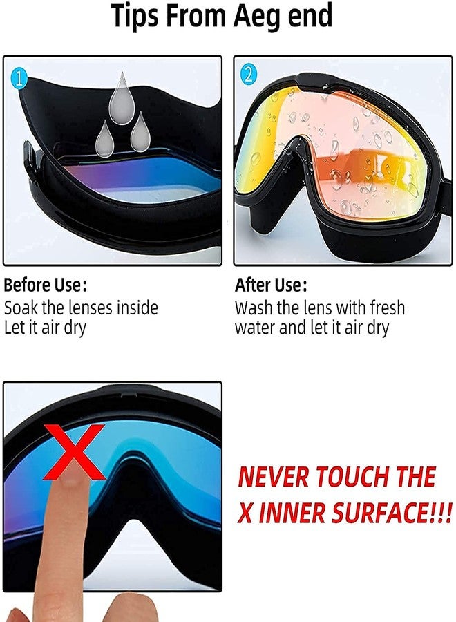 أوفيرا نظارات سباحة أوفيرا مريحة من السيليكون بإطار كبير، مضادة للضباب والأشعة فوق البنفسجية، قناع سباحة مقاوم للماء للرجال والنساء والصغار والكبار. - Image 4