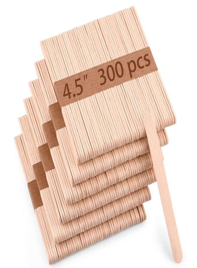 Sakolla 300 Pcs Popsicle Wooden Sticks, 4.4″ Length Natural Wood Standard Ice Pop Sticks for Ice Cream, Cakesicle, Cake Pop, DIY Crafts - Image 1