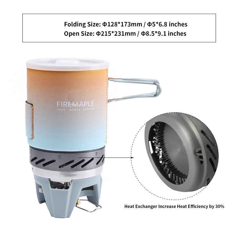 Fire-Maple "Fixed Star 1" Personal Cooking System | Pot/Jet Burner Stove System with Electric Ignition | Ideal for Hiking, Camping, Backpacking, Fishing, Hunting Trips and Emergency Use Multi - Image 2