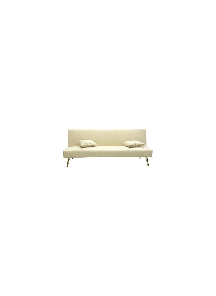 Multi Home Furniture Modern Design MH-1068SB-Beige SOFA CUM BED OR Three Seater Sofa Soft PU velvet 3-Seater Sofa,Made of finiest VELVET sofa AND Golden legs cum bed is Foldable Futon Bed for Living Room beige  - Image 2