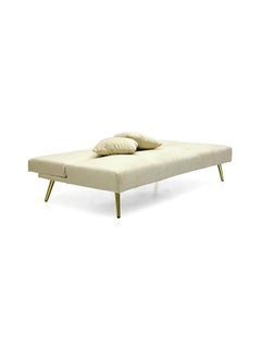 Multi Home Furniture Modern Design MH-1068SB-Beige SOFA CUM BED OR Three Seater Sofa Soft PU velvet 3-Seater Sofa,Made of finiest VELVET sofa AND Golden legs cum bed is Foldable Futon Bed for Living Room beige  - Image 3