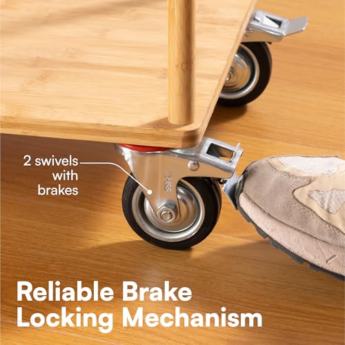 HST H&S Heavy Duty 75mm Caster Wheels for Trolley & Furniture – 4 Casters with Brakes, Double Ball Bearing Swivel Heads, Black - Image 4