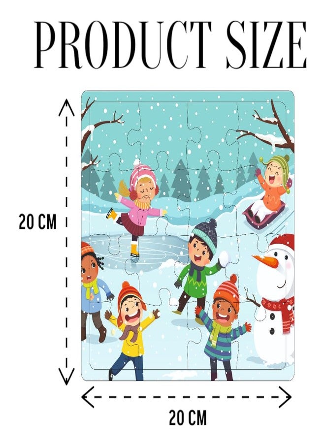 Fiddlys 16-Piece Wooden Jigsaw Puzzles For Kids Ages 3+, Double Layered Wooden Puzzles With Bright Front & Back Print (Kids Pack Of 4) - Image 2