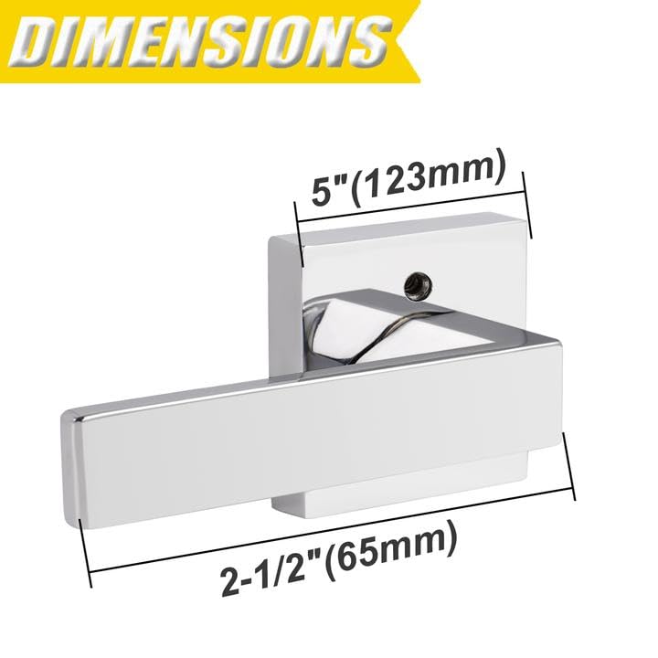 Probrico Decorative Inactive Dummy Lever [Exposed Screws] Polished Chrome Square Door Handles For Interior Hall Closets Or Pantry Doors-Heavy Duty 10 Pack - Image 5