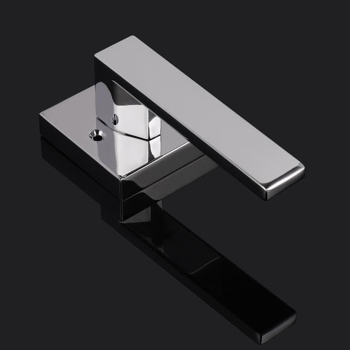 Probrico Decorative Inactive Dummy Lever [Exposed Screws] Polished Chrome Square Door Handles For Interior Hall Closets Or Pantry Doors-Heavy Duty 10 Pack - Image 2