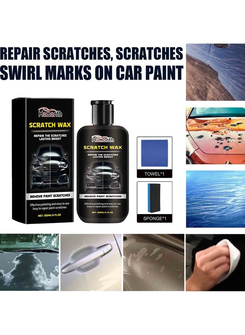 Homonth Car Scratch Repair Wax Car Paint Scratch Scratch Cut Repair Paste Care Polishing Wax 120ml  - Image 4