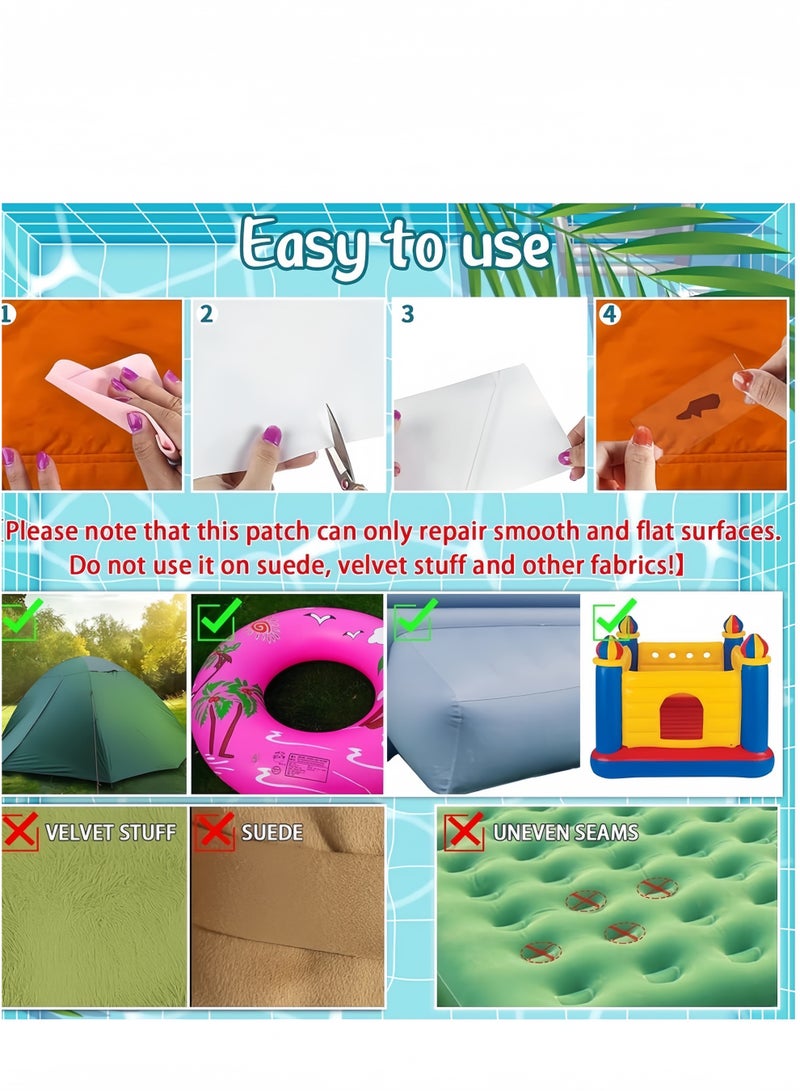 Angola Panda Gardern TPU Pool Patch Repair Kit,Self-Adhesive Inflatable Repair Tape,Inflatable Patch Repair Kit Waterproof, Repair Supply for Swimming Ring Inflatable Tent Canvas Canopy Tubes Air Bed-15CM*1M - Image 3