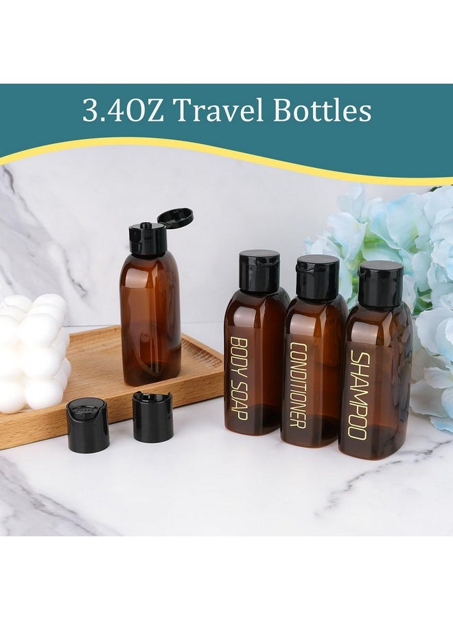 Cosywell - Travel Bottles For Toiletries 4Pcs 3.4Oz Travel Shampoo And Conditioner Bottles Tsa Approved Travel Size Containers Leak Proof Small Plastic Squeeze Bottles With Flip Cap - Image 1