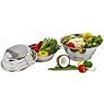 Damurhu Stainless Steel ColanderStrainerHole BowlSteel Rice Jali Bowl with Out Handle Size123800ml1000ml12ml Set of 3 Pcs - Image 5