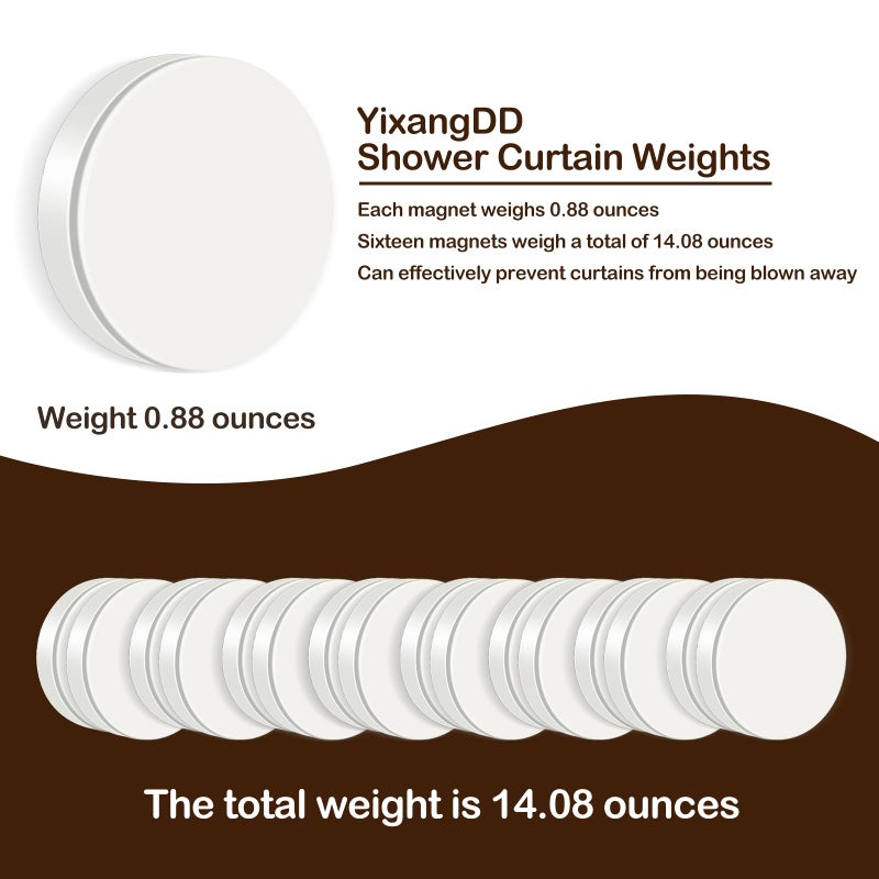 YixangDD 16 Packs Magnetic Shower Curtain Weights,Shower Curtain Weights Magnets,Rubber Covered Heavy Duty Weights, Prevent Curtain Liner from Blowing Around, Work for Drapery, Flag, Tablecloth (8 Pairs) - Image 3